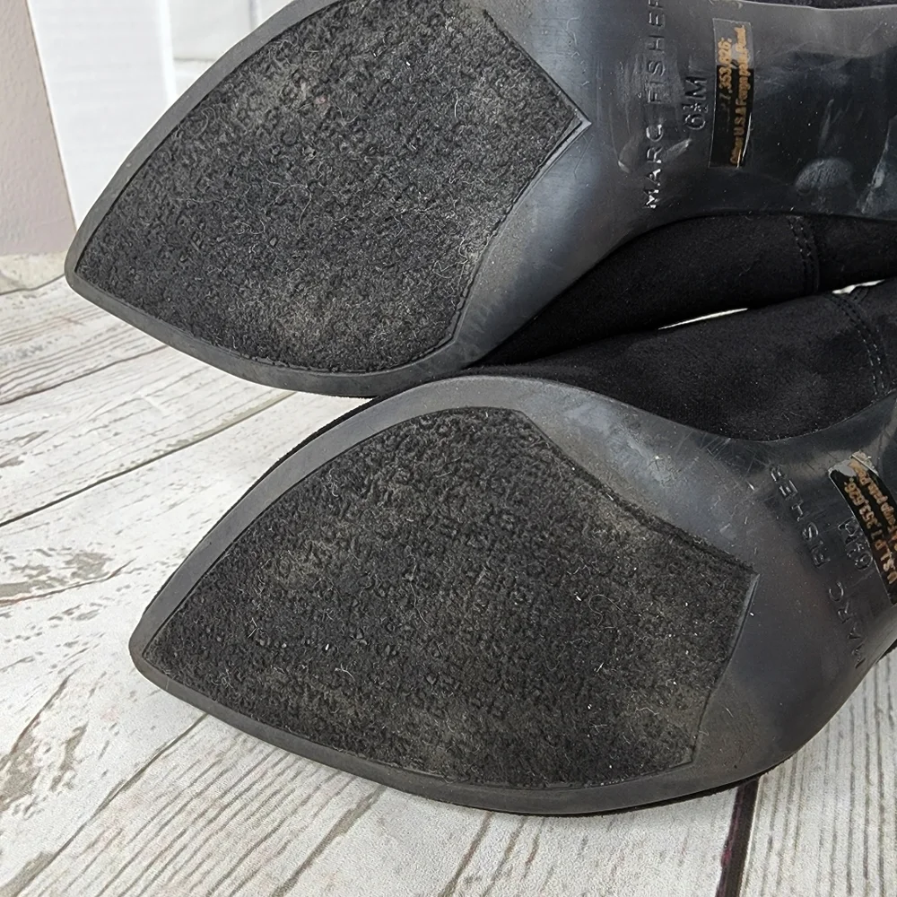 Marc Fisher Kalita Women's Ankle Boot Heels Slip On Pointed Toe Black - Picture 10 of 14